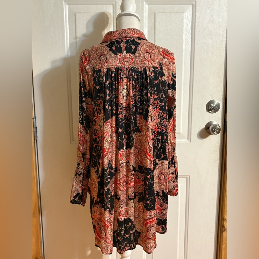 Free People Field of Butterflies Tunic Top XSmall (oversized) - Picture 4 of 15